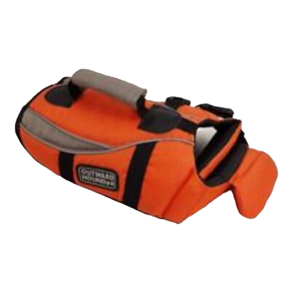 Outward Hound Dog Life Jacket; Adjustable with Grab Handle; Orange & Grey; XS - Picture 2 of 6
